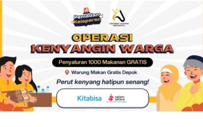 PROGRAM BERBAGI MAKAN SIANG 1000 PORSI KOLABORASI PEMADAM KELAPARAN (DAMKAR KITA BISA)  DENGAN YAYASAN SAHABAT ALMIRA INDONESIA