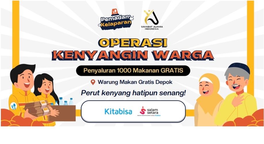 PROGRAM BERBAGI MAKAN SIANG 1000 PORSI KOLABORASI PEMADAM KELAPARAN (DAMKAR KITA BISA)  DENGAN YAYASAN SAHABAT ALMIRA INDONESIA