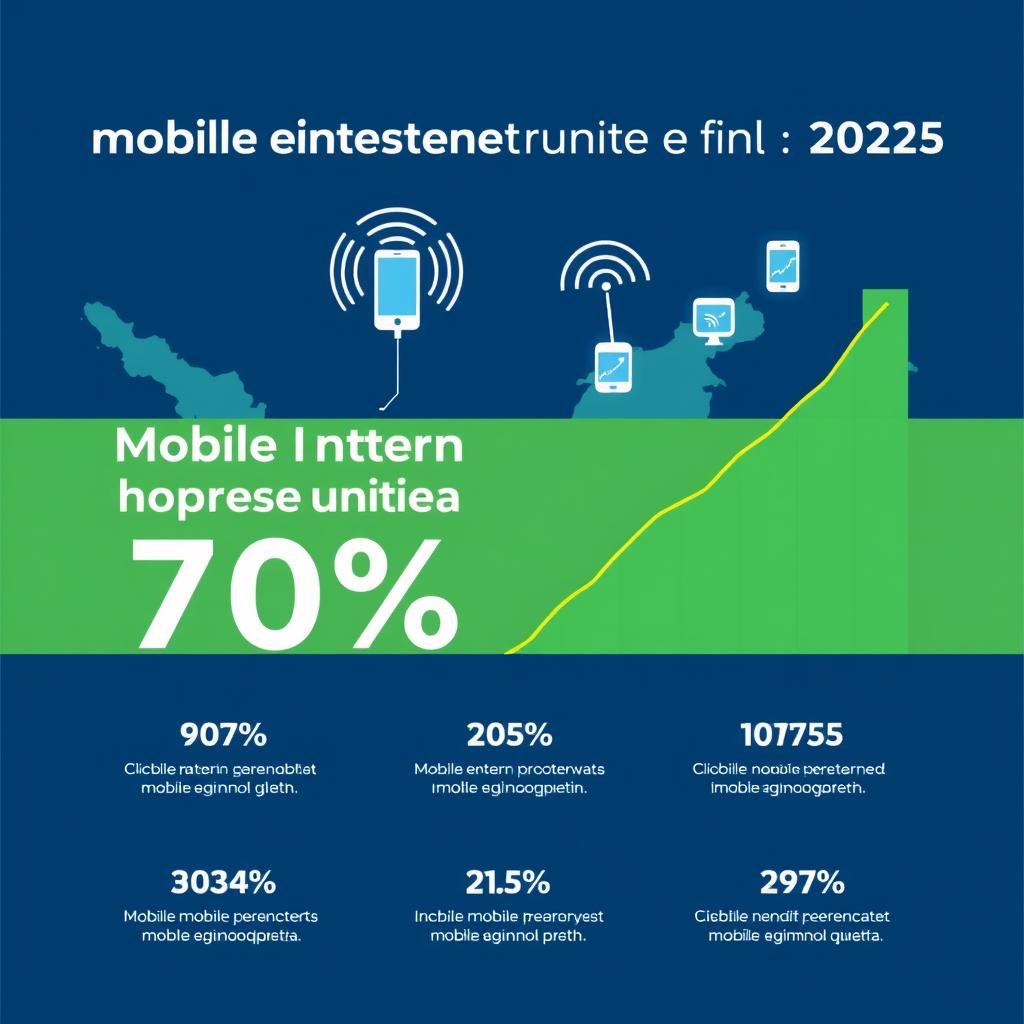 Grafik penetrasi mobile internet di Indonesia mencapai 70% pada 2025 Grafik penetrasi mobile internet di Indonesia mencapai 70% pada 2025