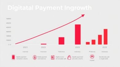 Grafik pertumbuhan pembayaran digital Indonesia 2025 menunjukkan tren naik signifikan