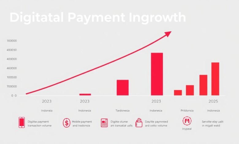 Grafik pertumbuhan pembayaran digital Indonesia 2025 menunjukkan tren naik signifikan