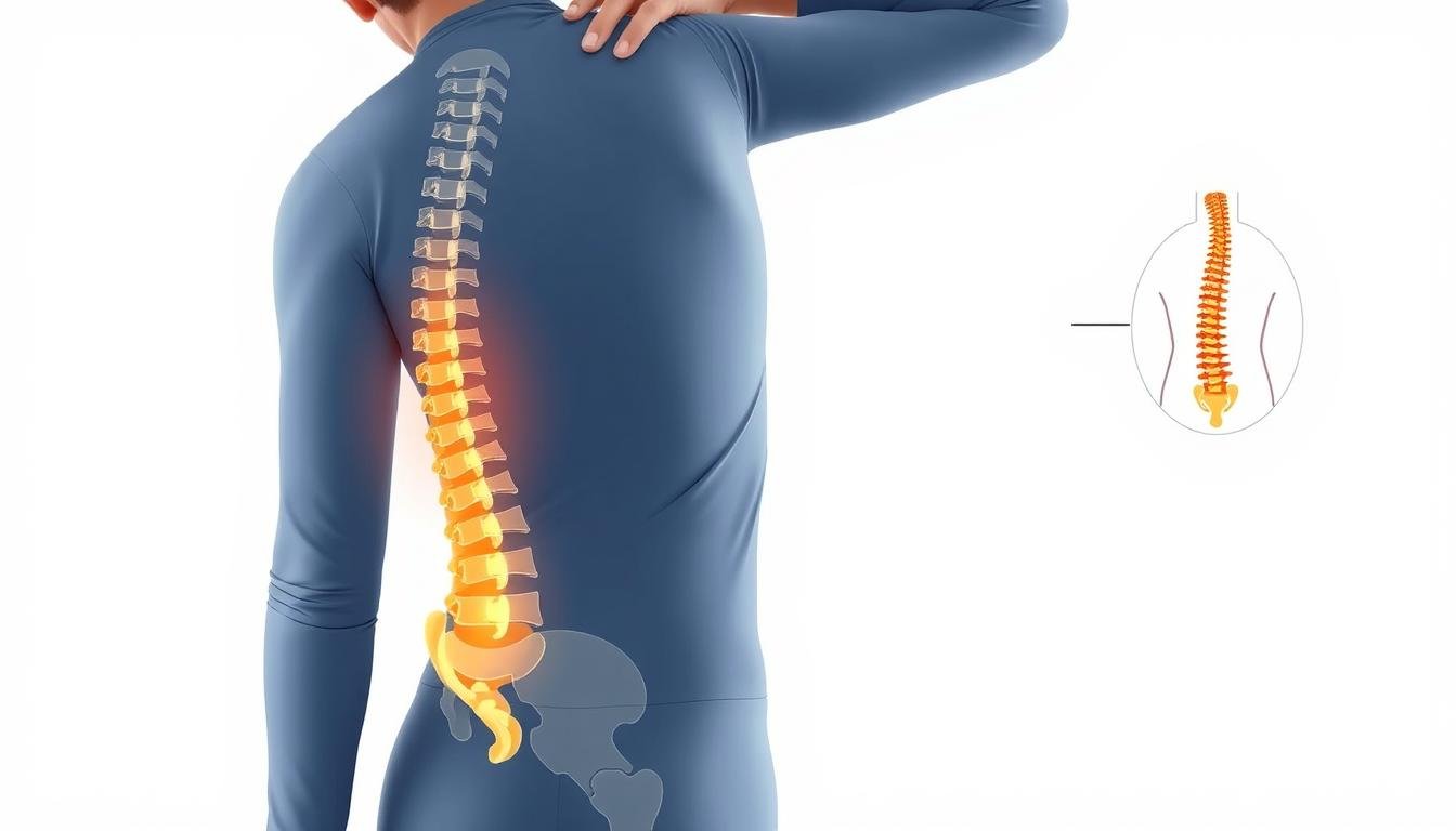 Ilustrasi latihan nyeri punggung bawah skoliosis ringan dengan postur yang benar