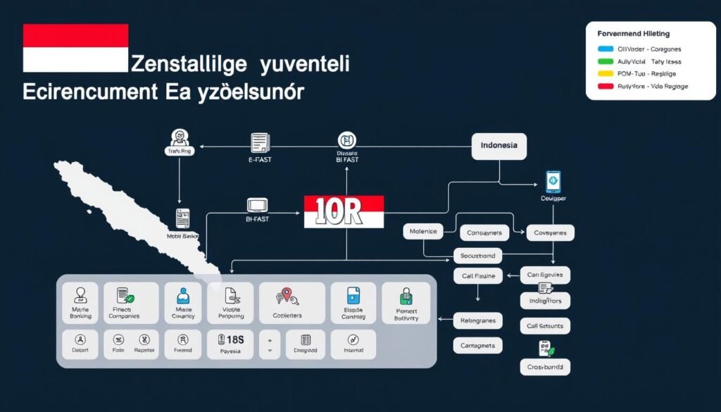Visualisasi ekosistem pembayaran digital Indonesia yang terintegrasi pada 2025 Visualisasi ekosistem pembayaran digital Indonesia yang terintegrasi pada 2025